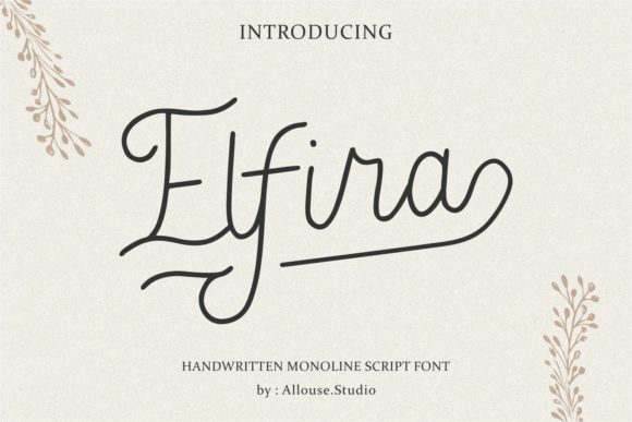 Elfira Script Handwritten Fonts for Elegant Craft Projects